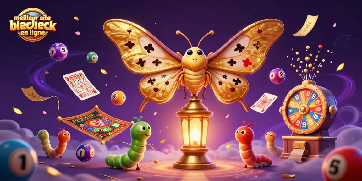 Jouez sur le meilleur site blackjack en ligne avec un atlas papillon et des éléments de casino dynamiques.