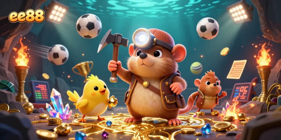 Experience the excitement at ee88 with a treasure hunting scene in a vibrant casino setting.
