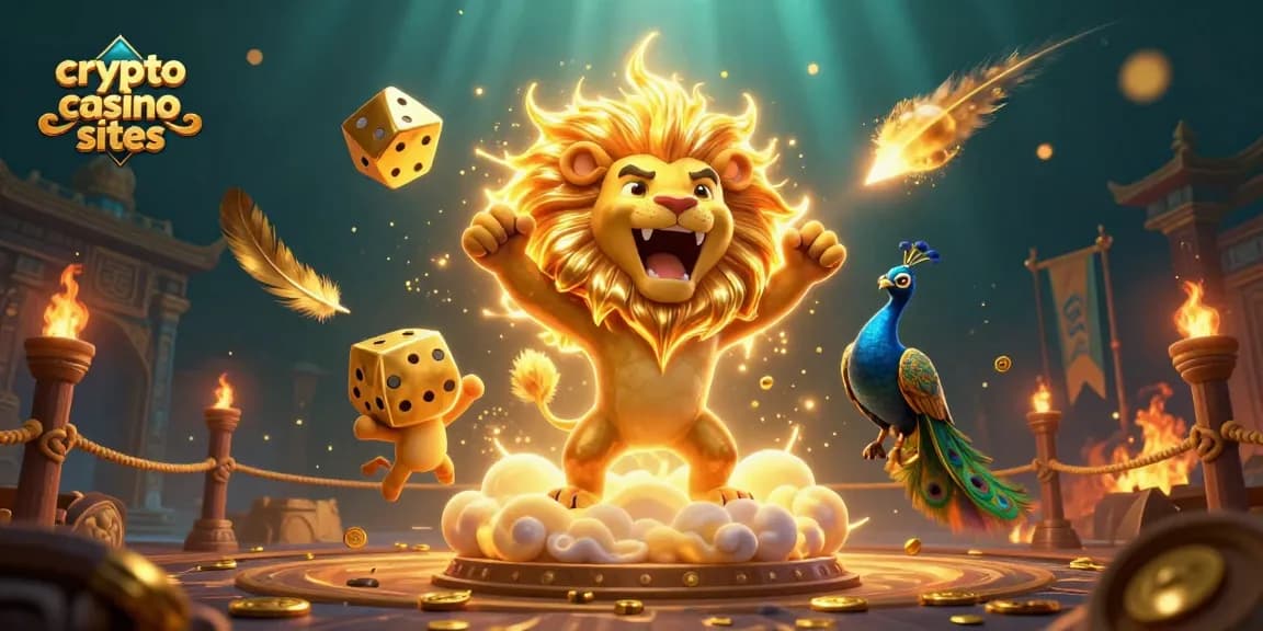 Scopri i migliori crypto casino sites con una vivace illustrazione 3D che cattura l'azione dei giochi.