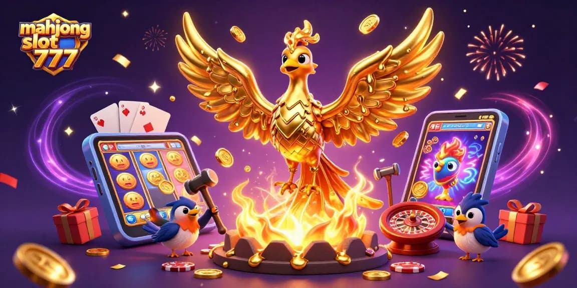 Experience excitement with mahjong slot 777 featuring golden coins, vibrant game elements, and festive effects.