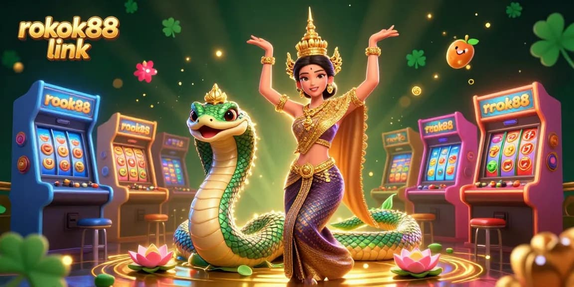 Experience thrilling gameplay with ROKOK88 link as you engage with captivating slot machines and vibrant characters.