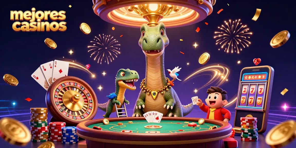 Conoce los mejores casinos mientras juegan 3D en una escena vibrante llena de acción y premios.