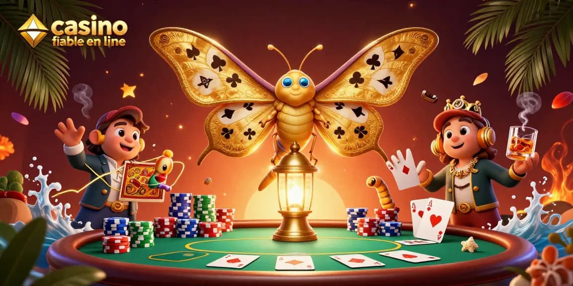Admirez la joie de jouer au casino fiable en ligne avec cette illustration colorée.