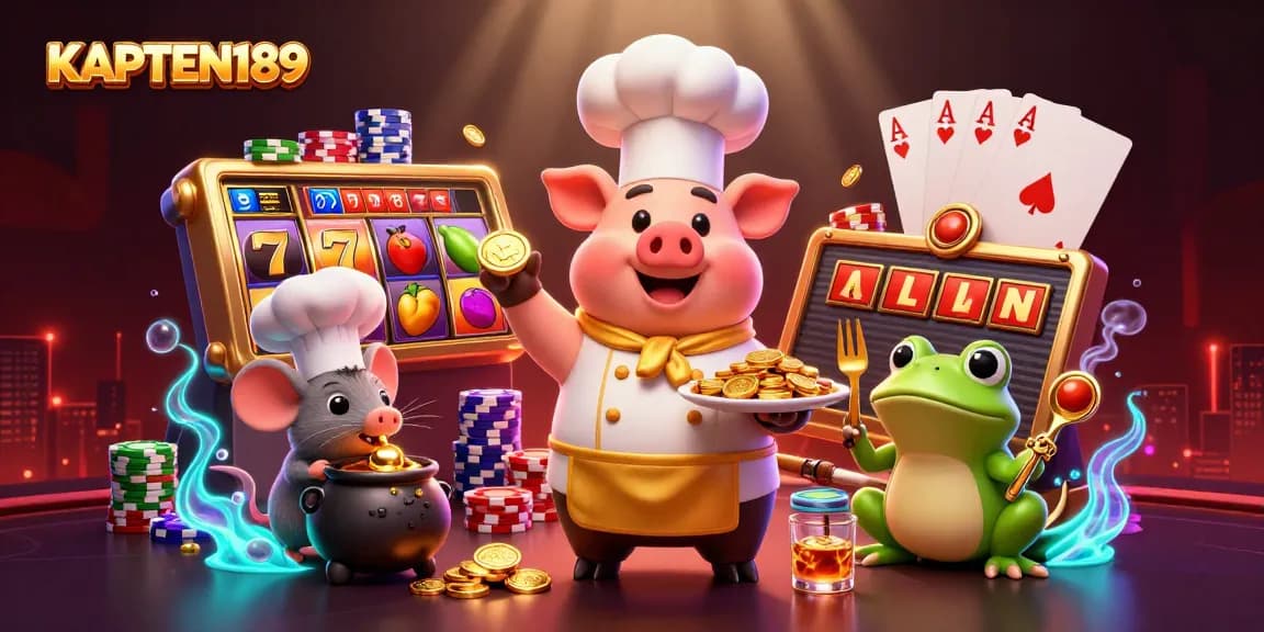 KAPTEN189 menawarkan slot online terbaik dengan ikon keberuntungan dan elemen permainan menarik.