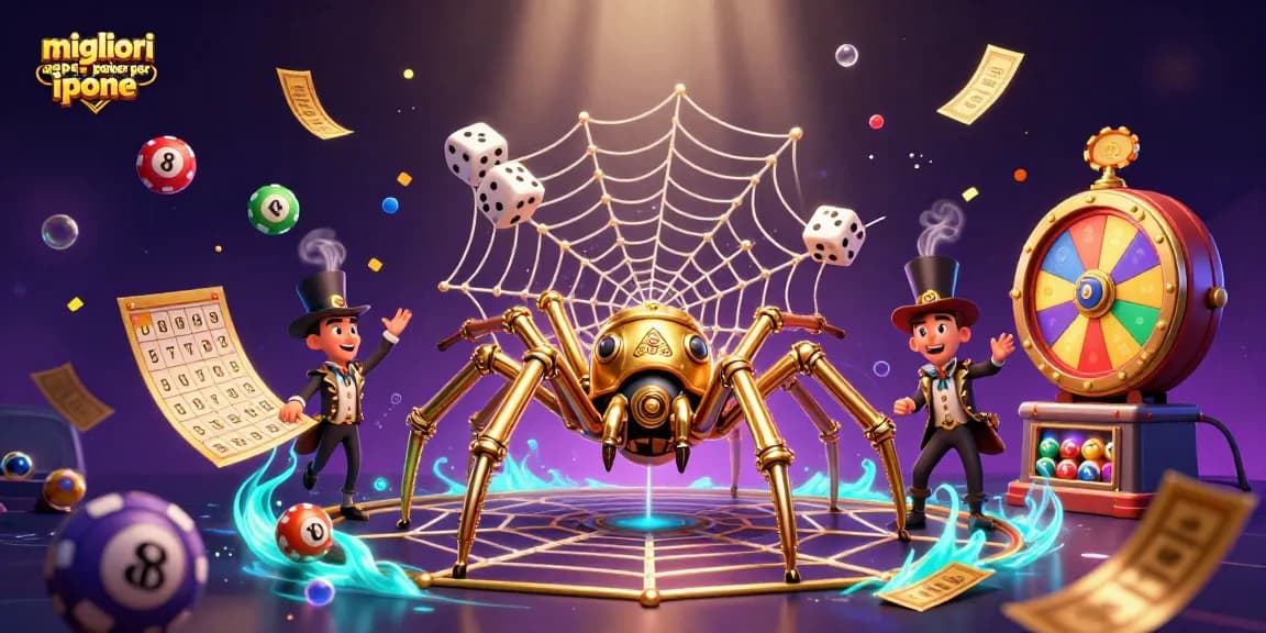 Migliori app poker per iphone: scoprire la rete intricata di un ragno steampunk che pesca dadi nella sua tela dorata.