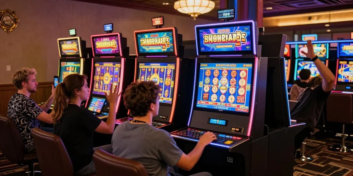 Engaged players enjoying slot depo 1000 games in a vibrant online casino environment.