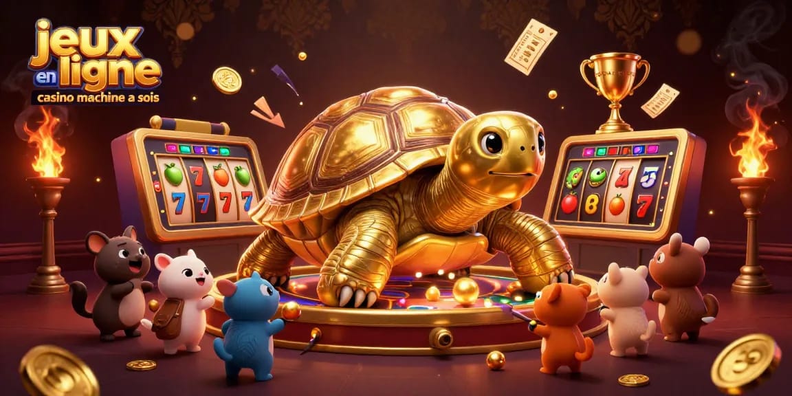 Jouez aux jeux en ligne casino machine à sous sur des machines à sous dorées futuristes.