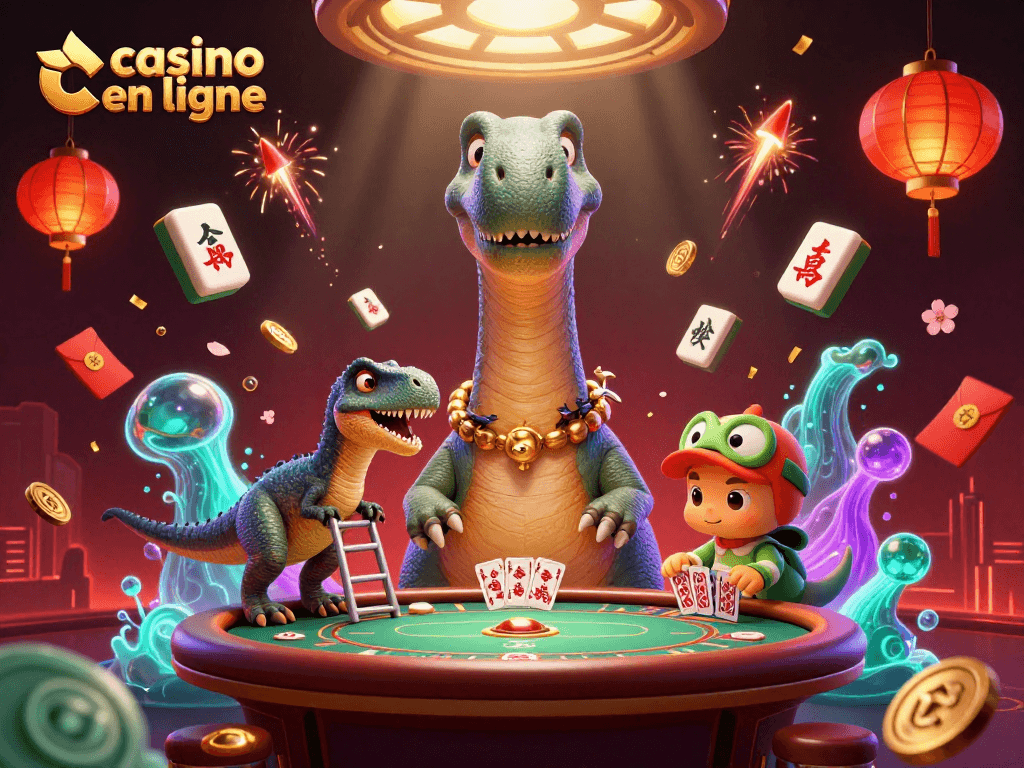 Jouez dans un casino en ligne captivant avec un brontosaurus et un croupier raptor.
