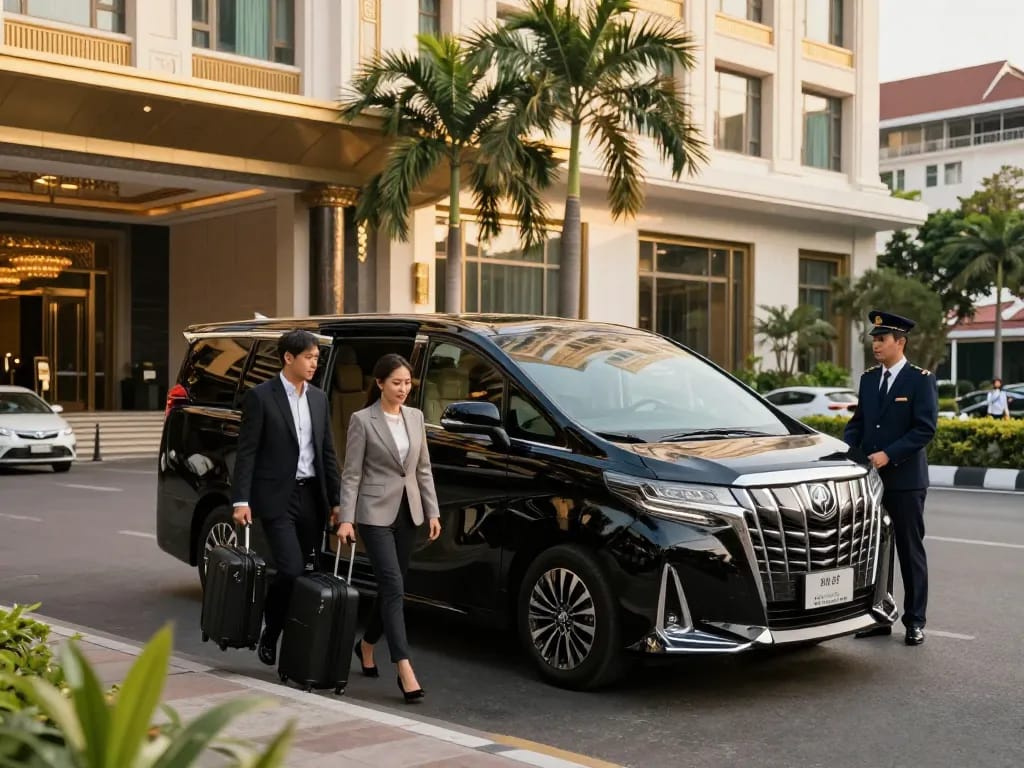 cho thuê xe Alphard với cặp đôi sang trọng đến khách sạn cao cấp tại Thành phố Hồ Chí Minh