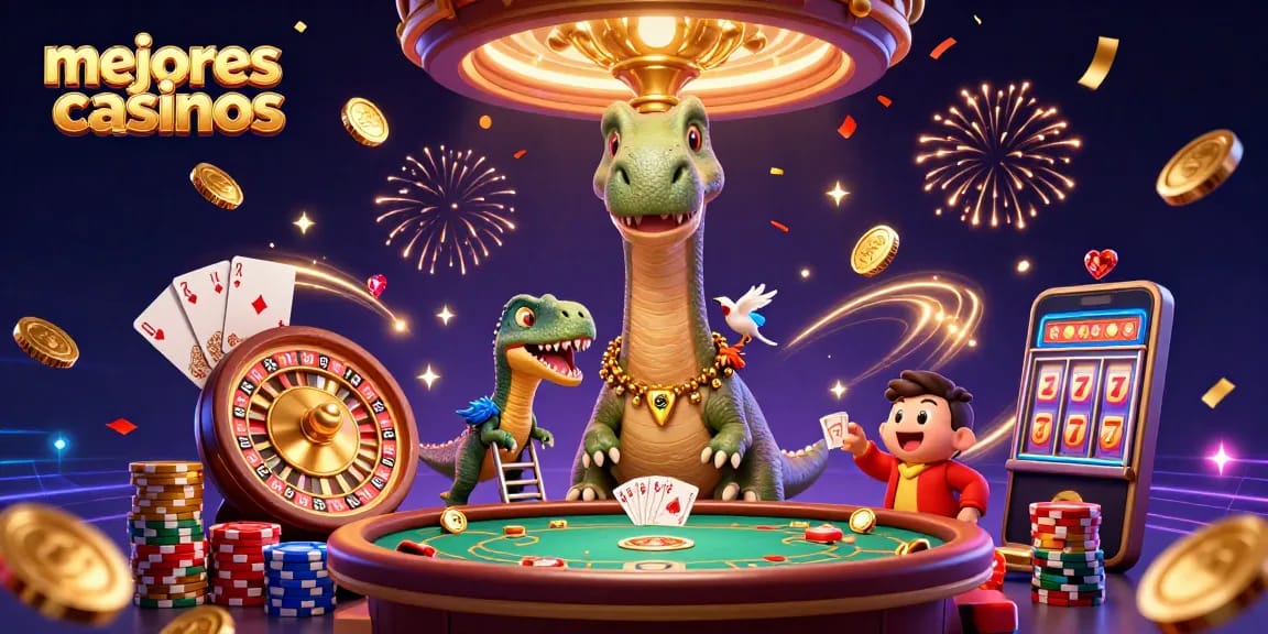 Conoce los mejores casinos mientras juegan 3D en una escena vibrante llena de acción y premios.