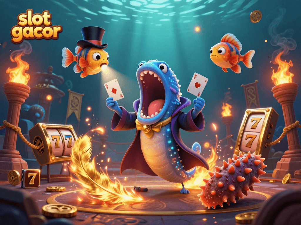 Experience dynamic slot gacor gameplay with vibrant characters and rich casino elements.