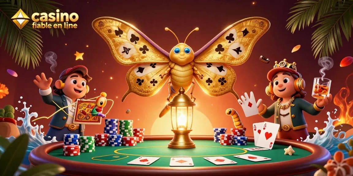 Admirez la joie de jouer au casino fiable en ligne avec cette illustration colorée.