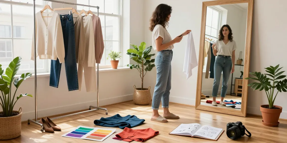 Riscopri la tua autenticità con un guardaroba capsula ben curato, abiti minimalisti e accessori nel tuo ambiente cozy.
