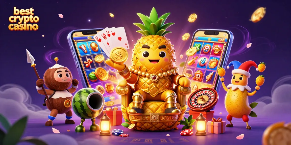 Gioca nei migliori crypto casino con il re dell'ananas mentre il giullare fa giocoleria con bacche d'oro.