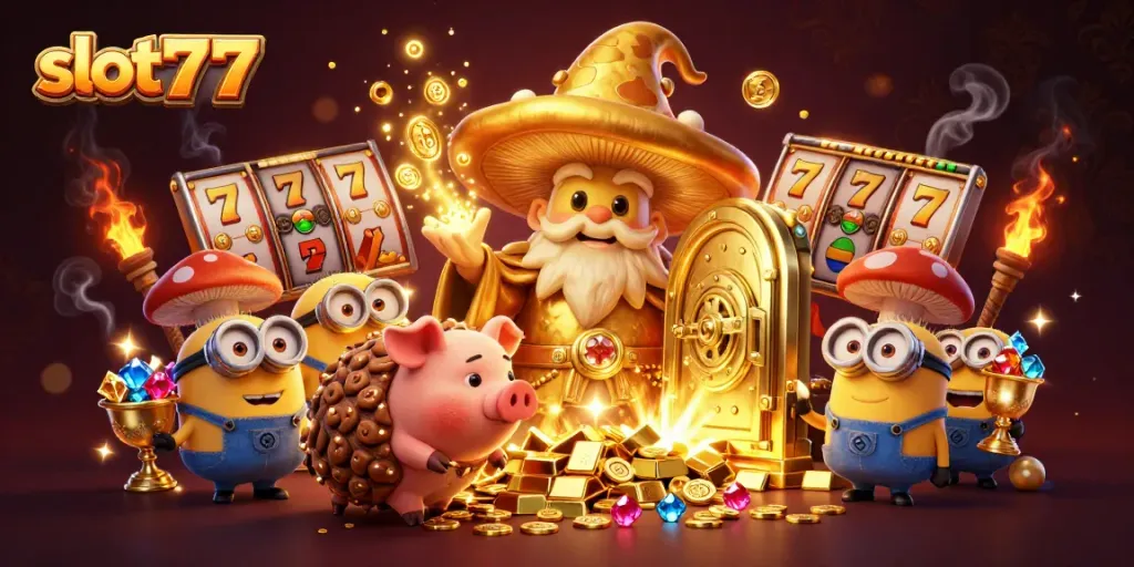 Menangkan jackpot dengan slot777 saat karakter ceria mencari harta karun dan keberuntungan.
