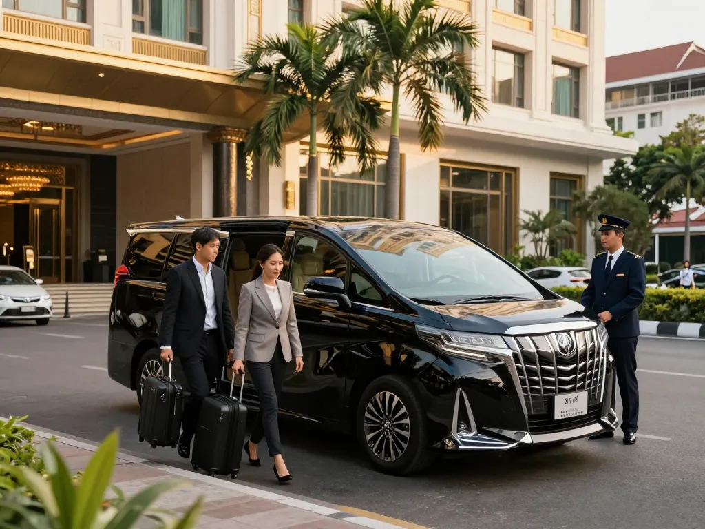 cho thuê xe Alphard với cặp đôi sang trọng đến khách sạn cao cấp tại Thành phố Hồ Chí Minh