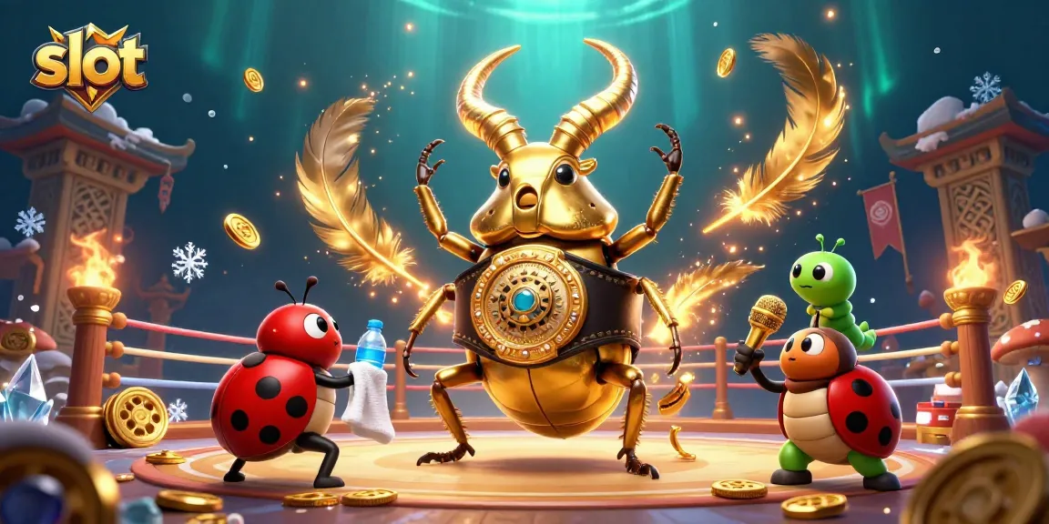 Spin to win with slot reels in a vibrant, dynamic 3D illustration featuring whimsical characters.