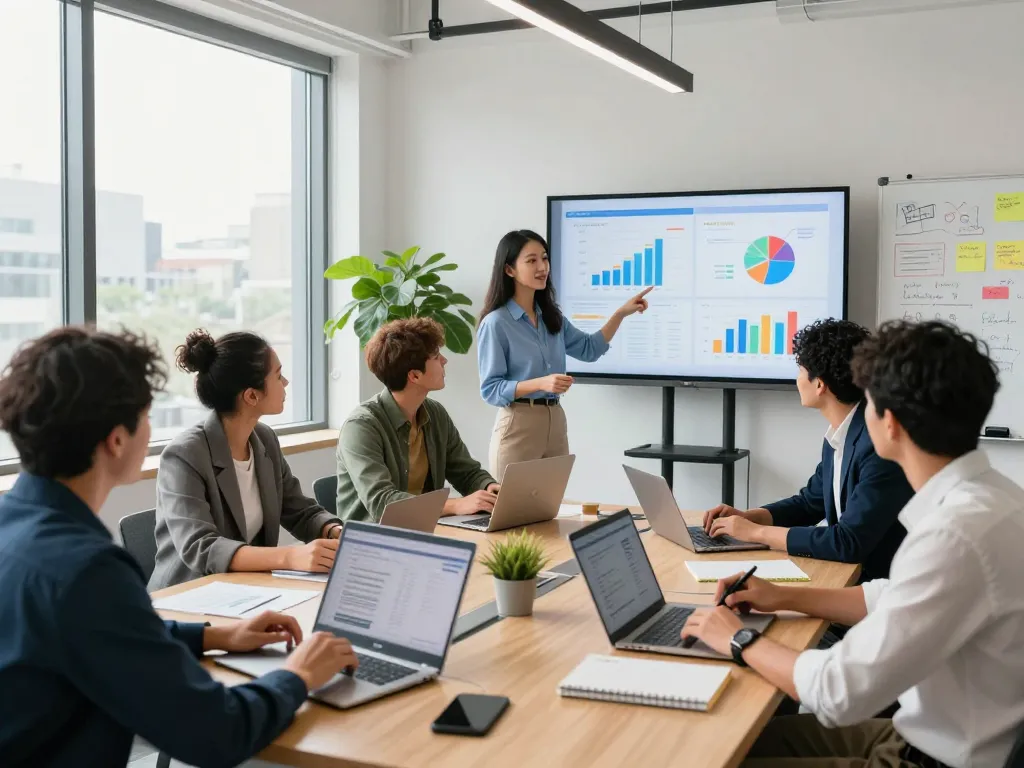 Engaged team collaborating in a vibrant workspace representing an NYC SEO Company.