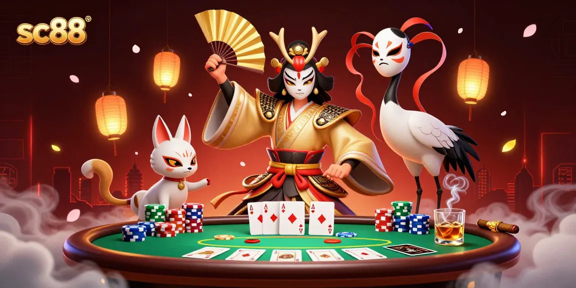 Experience the excitement of sc88 with kabuki warriors and poker action in a vibrant casino atmosphere.