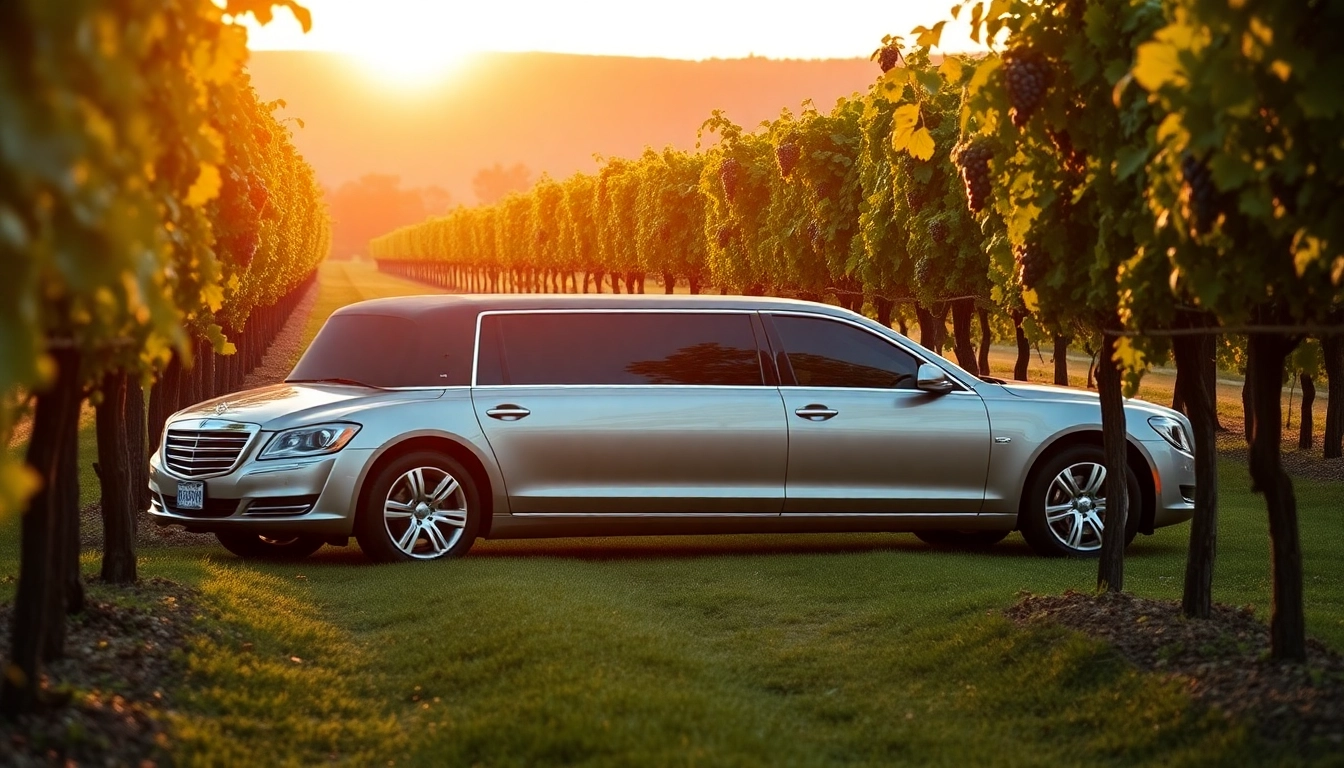 Experience winery limo service amidst picturesque vineyards with luxury transportation.