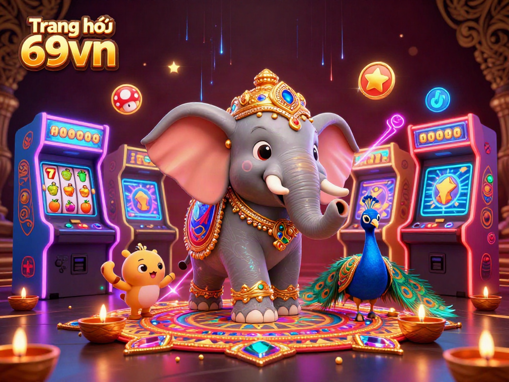 Engage in thrilling gaming experiences at Trang chủ 69vn with vibrant arcade and casino elements.