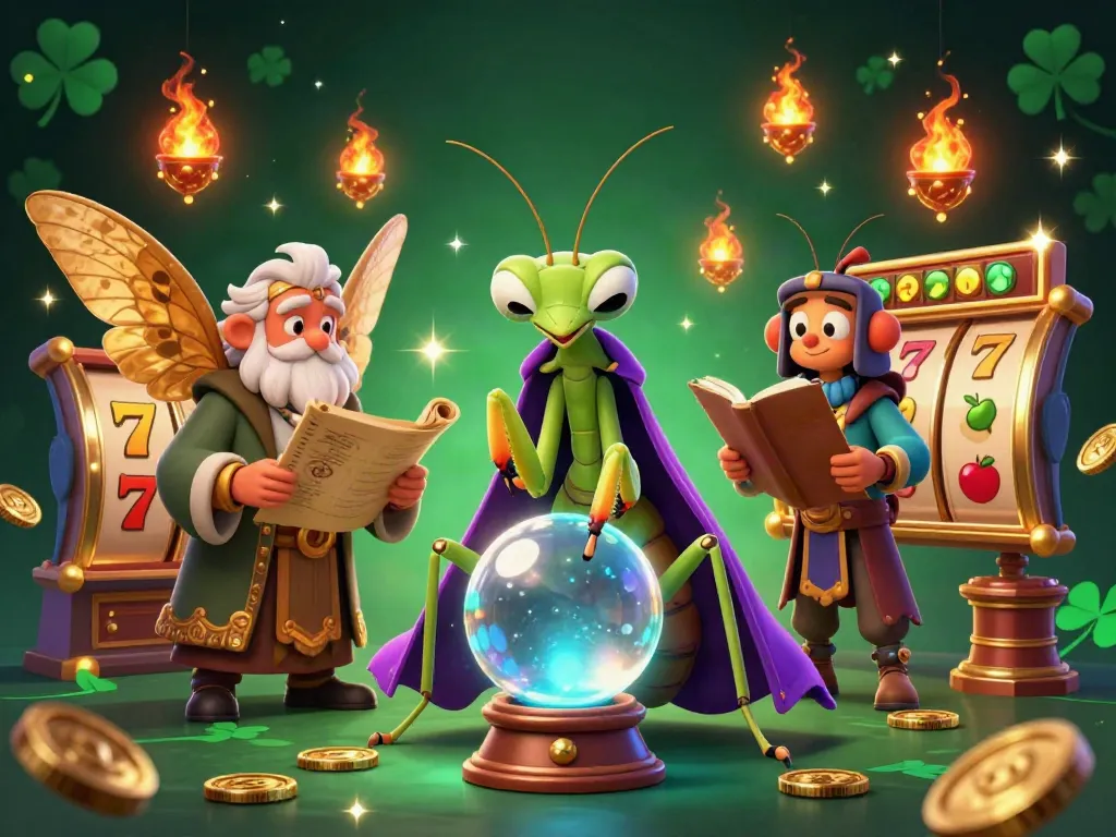 Engage in jackpot action with Balislot, featuring a detailed 3D scene of fortune tellers and dynamic slot reels.