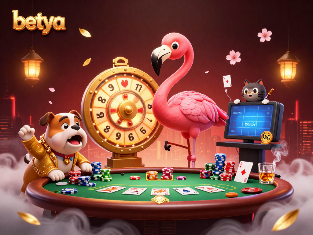 Betya players enjoy a vibrant craps game scene with exciting characters and dynamic elements.