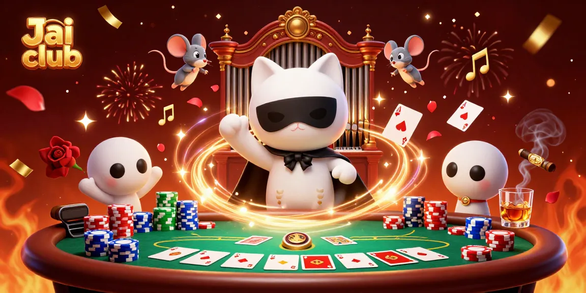 Engage with Jai club's vibrant 3D casino scene, showcasing high-stakes poker action.