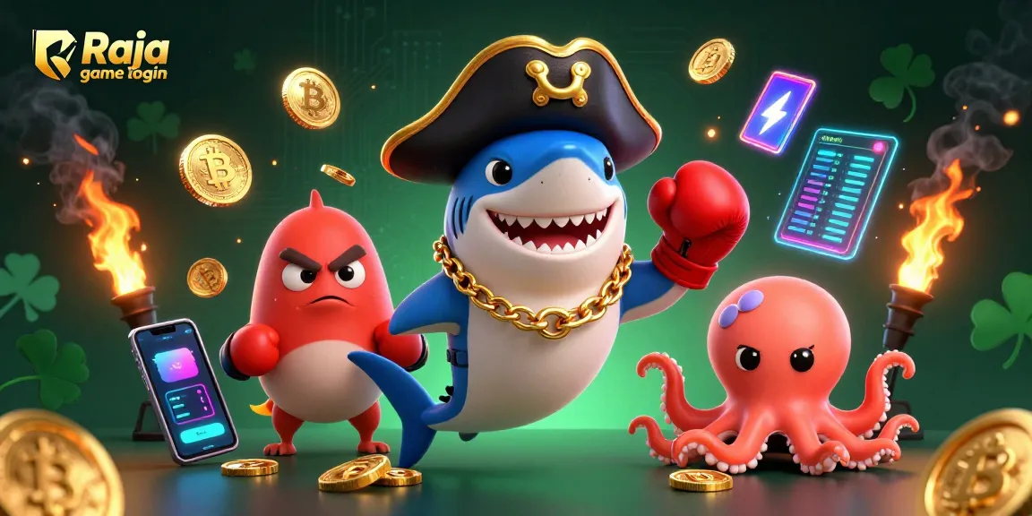 Engage with Raja game login for thrilling spins in a vibrant casino-themed illustration