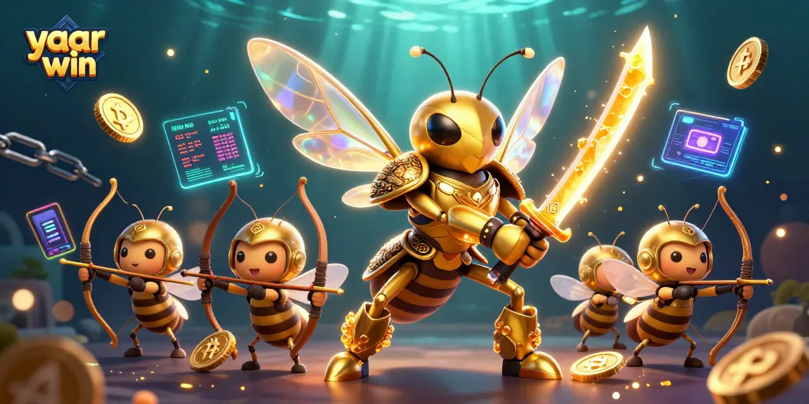 Engage with thrilling yaar win moments featuring a golden hornet and crypto elements.