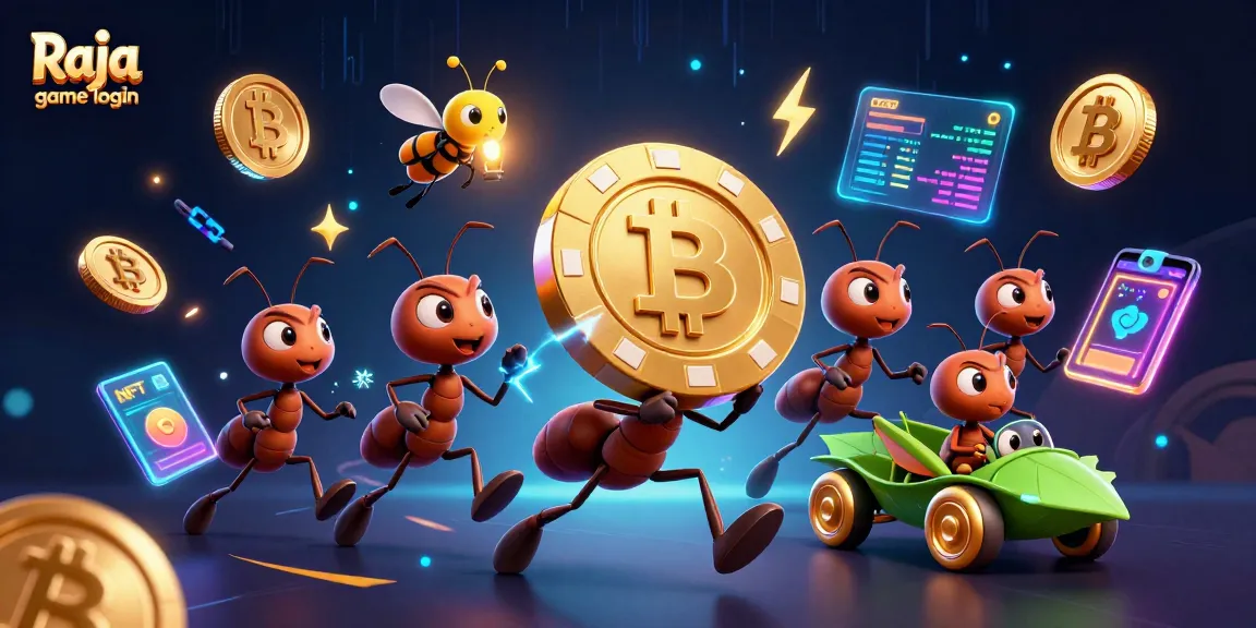Join the action with Raja game login, featuring a playful heist scene with ants and casino elements.