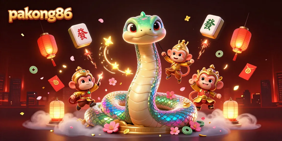 Join the excitement with pakong86 as the rainbow serpent meets lucky symbols in a vibrant casino scene.