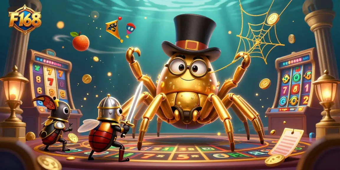 Engage with F168's thrilling slot games as the golden tarantula weaves excitement.